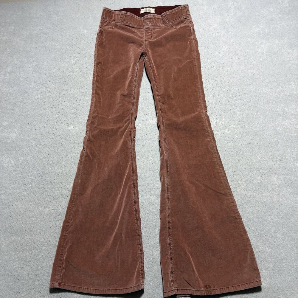 Free People Corduroy Pants Women’s Size 26 Pink Flared Wide Leg